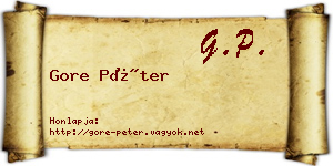 Gore Péter névjegykártya